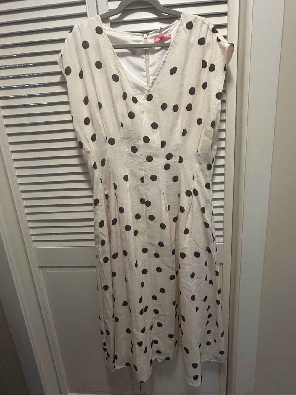 THML White Maxi Dress with Black Polka Dots